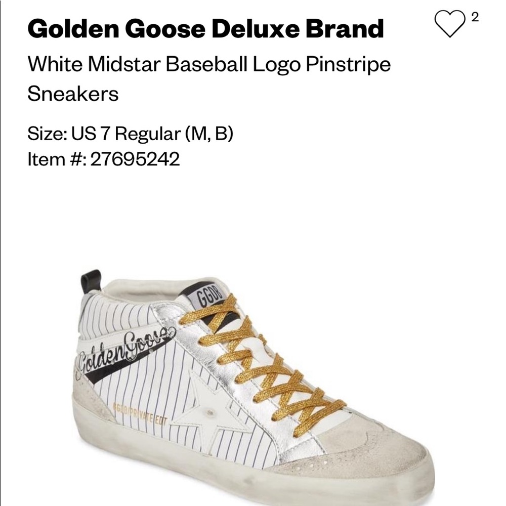 Rare Golden Goose Baseball Pinstripe Midstar Mids 37 7 - Picture 2 of 11